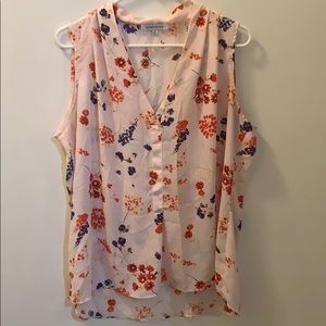 Rose Olive Flowered Top